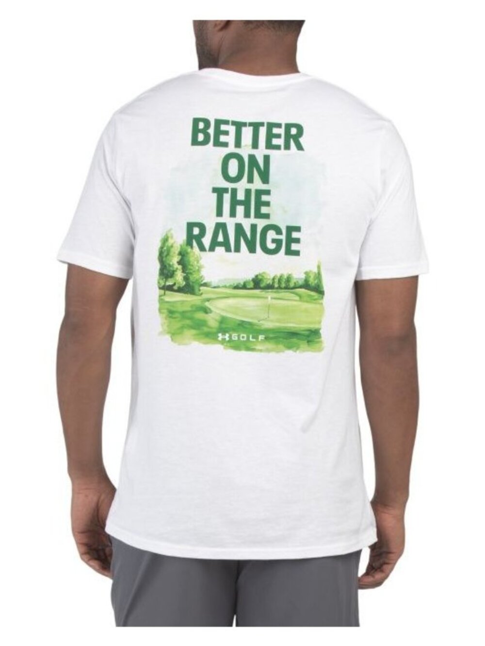 Under Armour Mens White Golf Better On The Range Short Sleeve Tee Shirt Sz L NEW